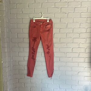NWOT American Eagle Outfitters Red Skinny Jeans size 6